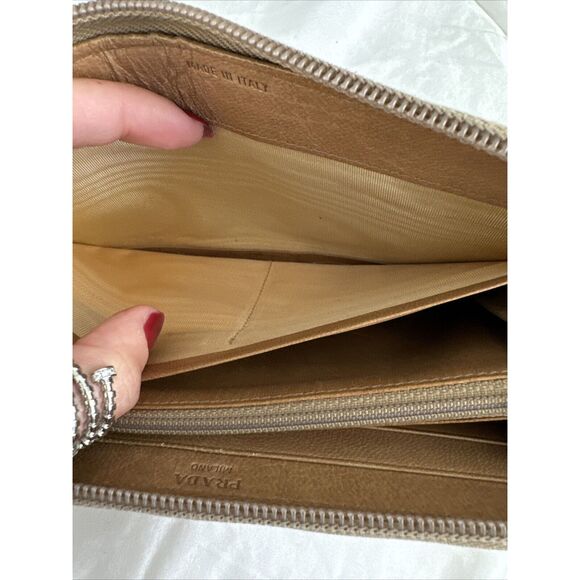 PRADA Tan Leather Zippy Wallet - Picture 15 of 16